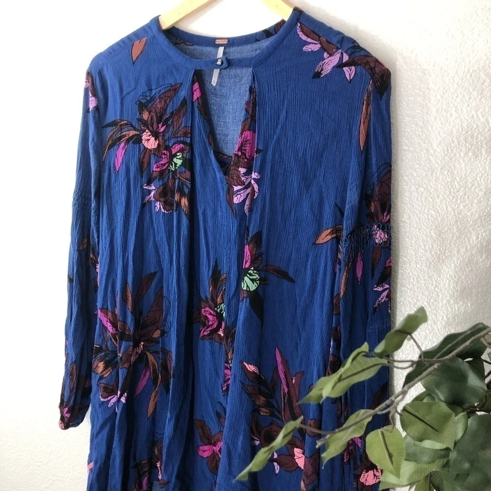 Free People Blue Floral Tunic/Dress